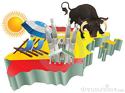 illustration-spanish-tourist-attractions-in-spain